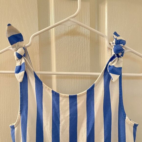 Zara Girls Blue Striped Dress With Bow Tie Straps Size 11-12 NWT - Picture 5 of 12